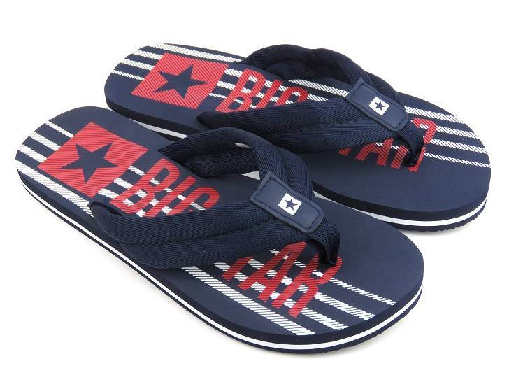 Klapki męskie na miękkiej piance - BIG STAR JJ174546, granatowe