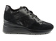 Sneakersy damskie na koturnie - Geox D828LC, czarne moro