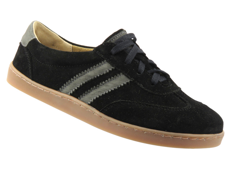 Damskie buty barefoot z naturalnej skóry Helios Komfort 469, czarny