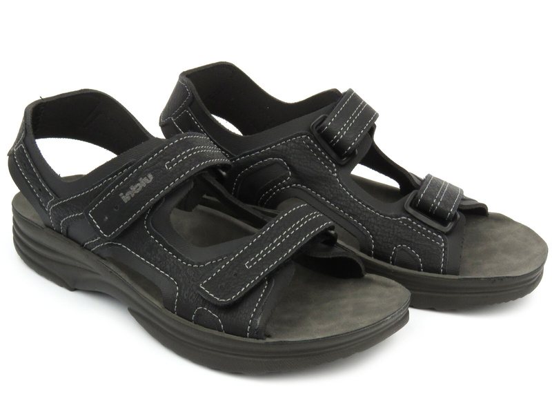 Sandały męskie ze skóry ekologicznej - INBLU RY-29, czarne