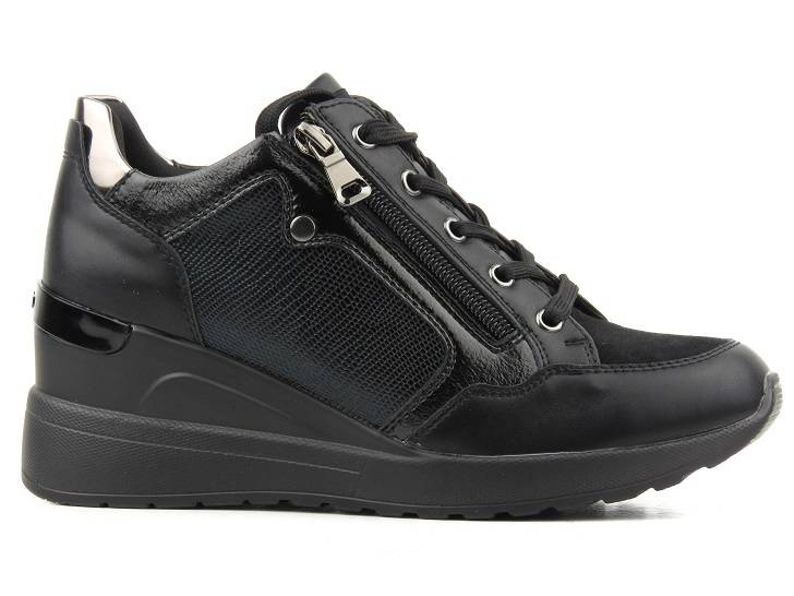 Czarne buty damskie sportowe na koturnie - INBLU IN000243