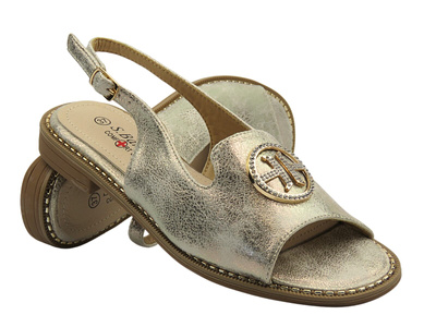 Sandały damskie- S. Barski KV51-002 złote