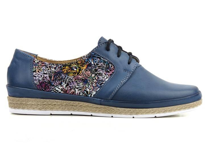 Półbuty damskie na wiosnę i lato - Helios Komfort 397, granatowe