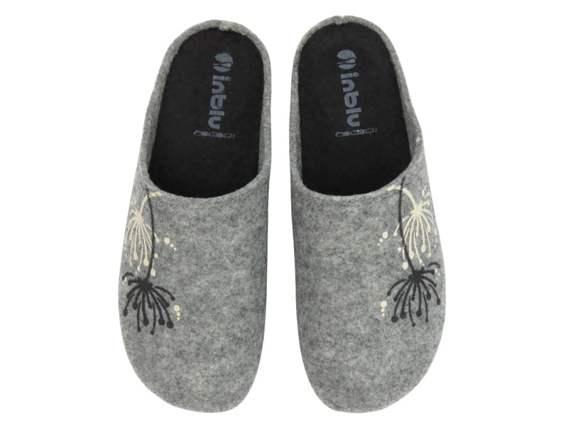 Kapcie damskie filcowe - Inblu GF-30, szare