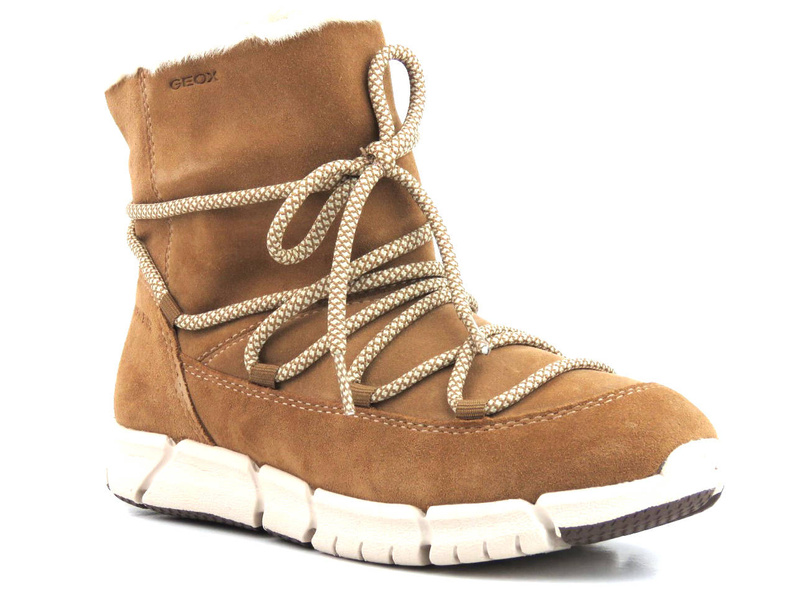 Śniegowce, eskimoski damskie - GEOX Amphibiox J26APC, brązowe