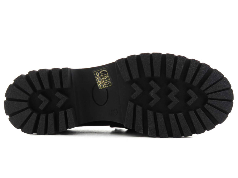 Lordsy damskie ze skóry lakierowanej - VENEZIA 041247R658, czarne