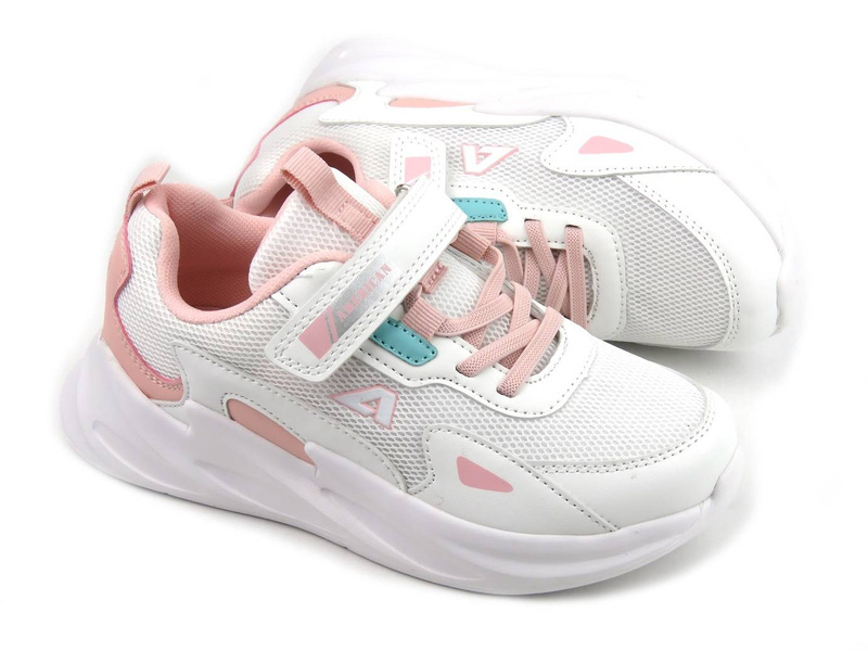 Sneakersy, buty sportowe dla dziewczynki - AMERICAN CLUB AA 22/22, białe