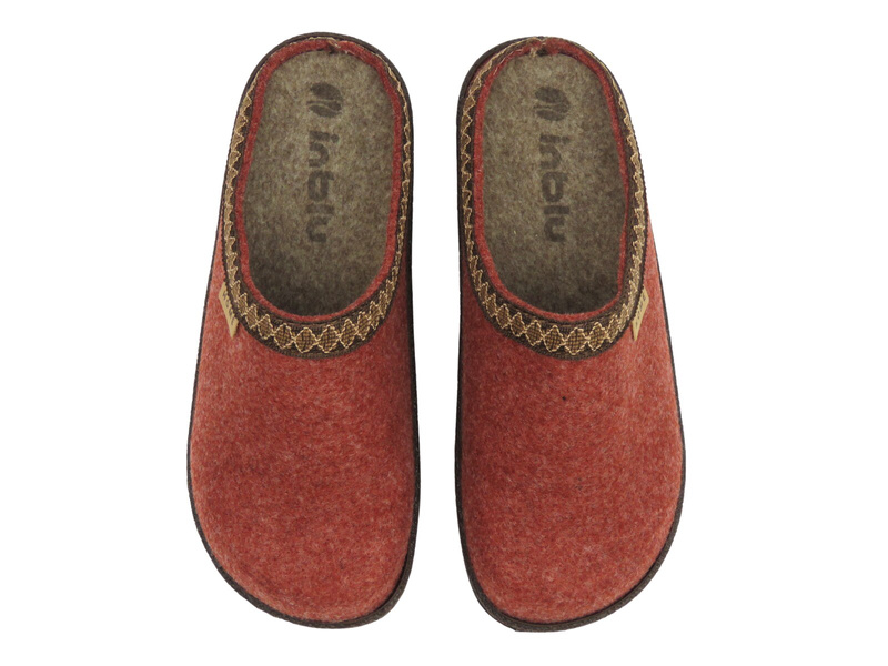 Kapcie damskie filcowe - Inblu NL-09, rdzawe