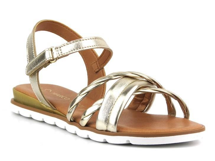 Sandały damskie płaskie - MARCO TOZZI 28129, złote