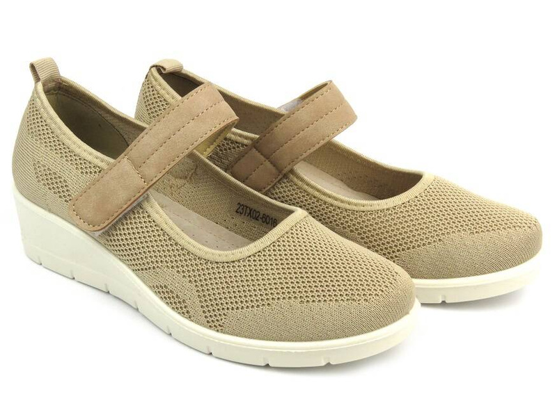 Półbuty, buty damskie zdrowotne - UNISOFT 23TX02-6016, beżowe