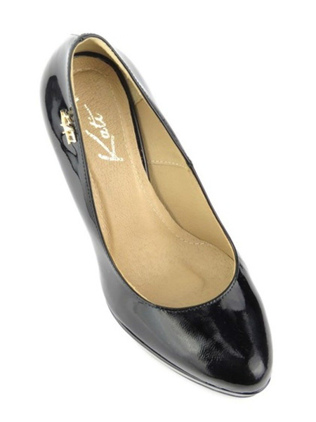 Lakierowane czółenka na szpilce - Kati 207, czarne