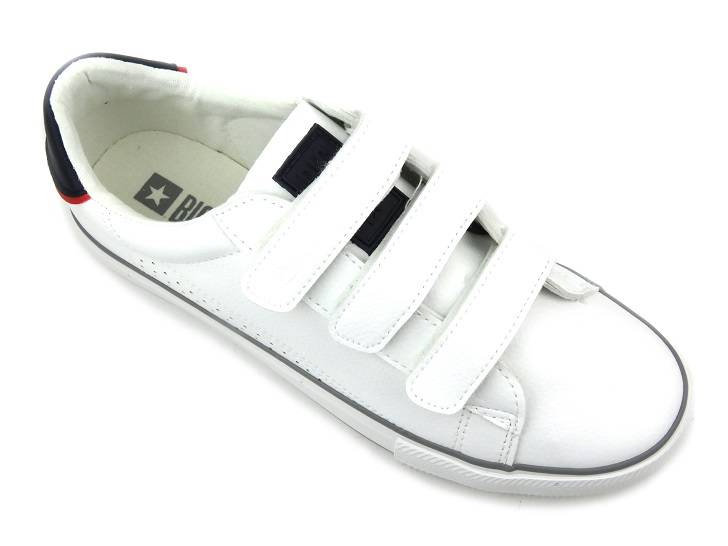 Trampki męskie na rzepy - BIG STAR LL174632, białe