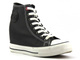 Trampki damskie na ukrytym koturnie - CROSS JEANS II2R4025, czarne