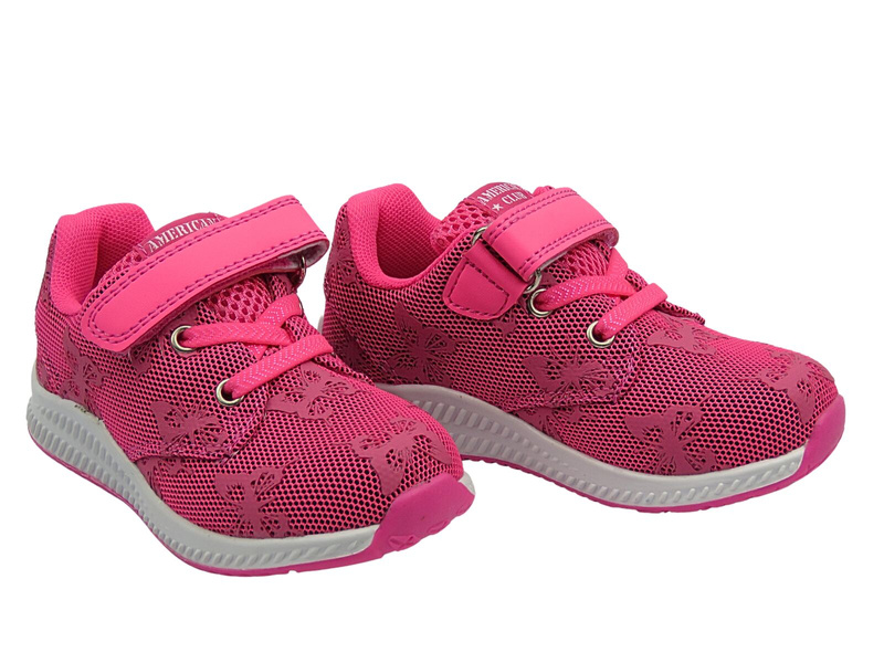 Buty dziecięce sportowe, adidasy fuksjowe American Club ES 30/22