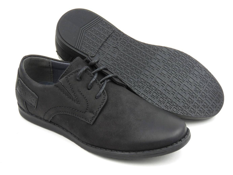 Eleganckie półbuty wizytowe, buty komunijne - WOJTYŁKO 1377, czarne