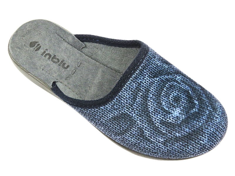 Kapcie Domowe Damskie - Inblu RO-09 Granatowe - Wsuwane 