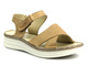 Skórzane sandały damskie ze skrzyżowanymi paskami - HELIOS Komfort 123, jasnobeżowe