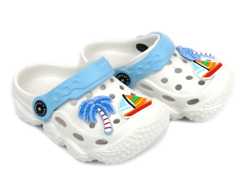 Klapki, sandałki dziecięce, clogsy - AMERICAN CLUB NH 130/24, białe