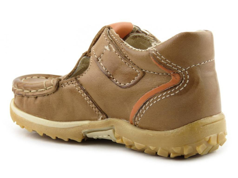 Skórzane półbuty dziecięce zapinane na rzep - Helios 008