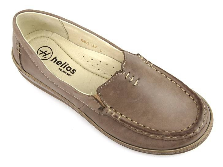Mokasyny damskie ze skóry naturalnej - Helios Komfort 665, beżowe