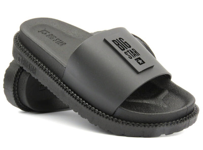 Gumowe klapki damskie na platformie - Big Star LL274429, czarne