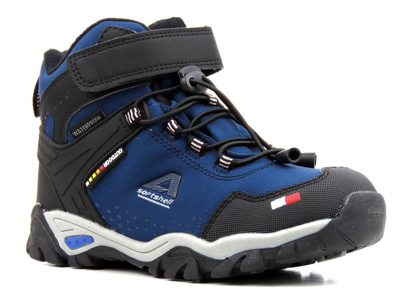 Trekkingi dziecięce, buty zimowe AMERICAN CLUB Soft Shell WT67/21, granatowe