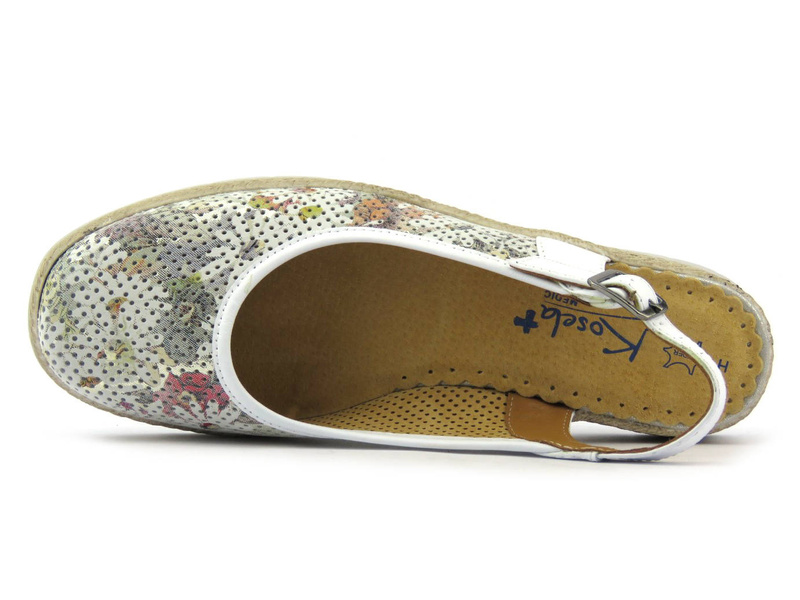 Skórzane sandały damskie profilaktyczne - Kosela Medic 9493, białe