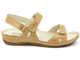 Lekkie sandały damskie z miękkiej skóry - HELIOS Komfort 205, jasnobrązowe 