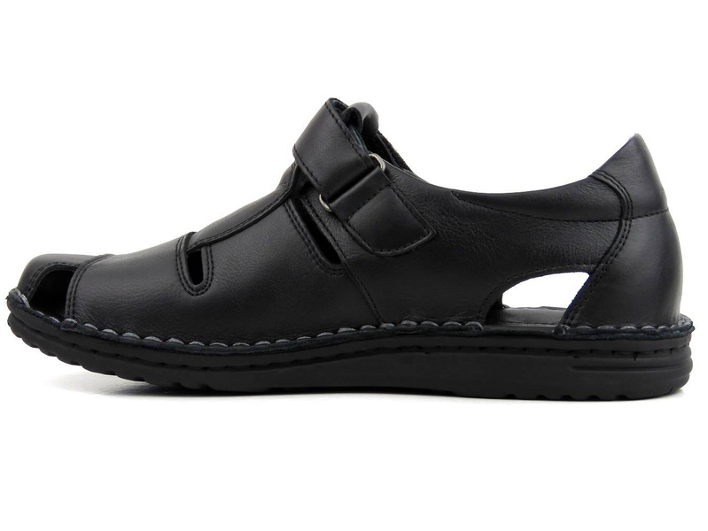 Zabudowane sandały męskie na wiosnę i lato - GRUNLAND SA1515-80, czarne