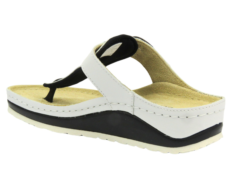 Skórzane klapki damskie - BERKEMANN Mila 01351-100, białe
