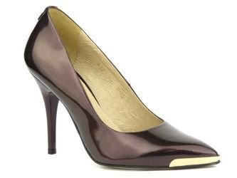 Lakierowane szpilki z noskiem w szpic - Kati 700, bordowe