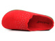 Kapcie damskie z ekologicznego filcu - INBLU ILENA 40337, czerwone z kryształkami