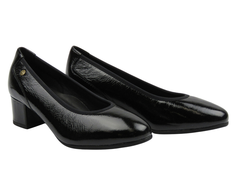 Czółenka damskie ze skóry lakierowanej - MACIEJKA P7223-01/00-7, czarne
