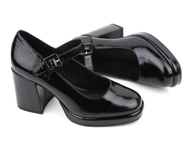 Czółenka, półbuty damskie na obcasie - Marco Tozzi 2-24405-41, czarne