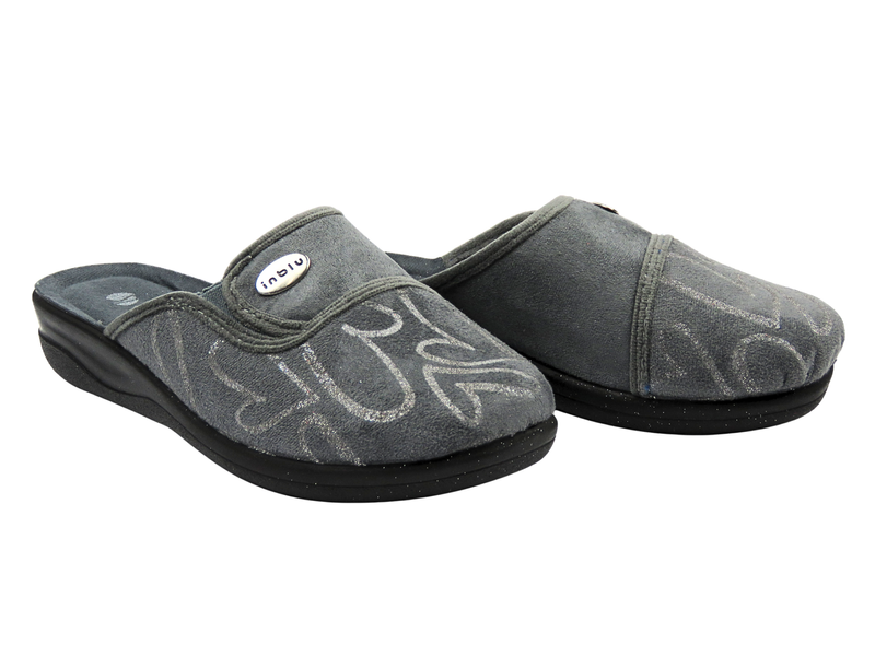 Wygodne kapcie damskie INBLU CF-3F, szare