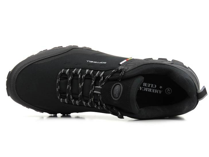 Trekkingi męskie z tkaniną softshell - AMERICAN CLUB WT82/22, czarne (duże rozmiary 47-49)