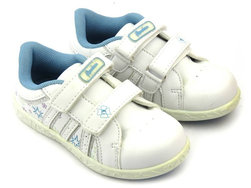 Adidasy dziecięce dziewczęce AMERICAN CLUB A29056, białoniebieskie