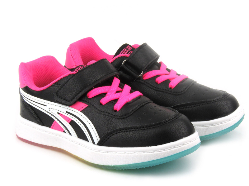 Sneakersy, trampki dziecięce sportowe - American Club XD71/23, czarne