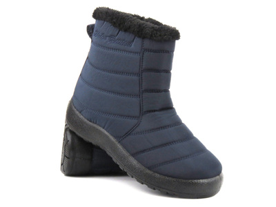 Śniegowce damskie ocieplone futerkiem - NEWS 9SN26-1467, granatowe