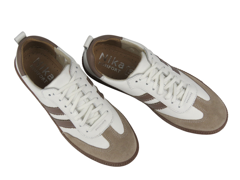 Półbuty damskie skórzane Nika Komfort 1403, białe