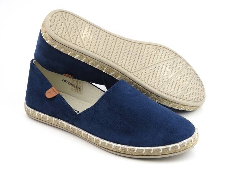 Espadryle damskie z wyciętą cholewką - N.E.W.S. 20TX02-2416, granatowe