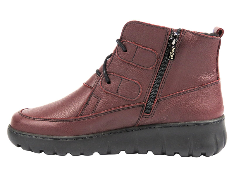 Botki damskie polskiej marki HELIOS Komfort 795, bordowe