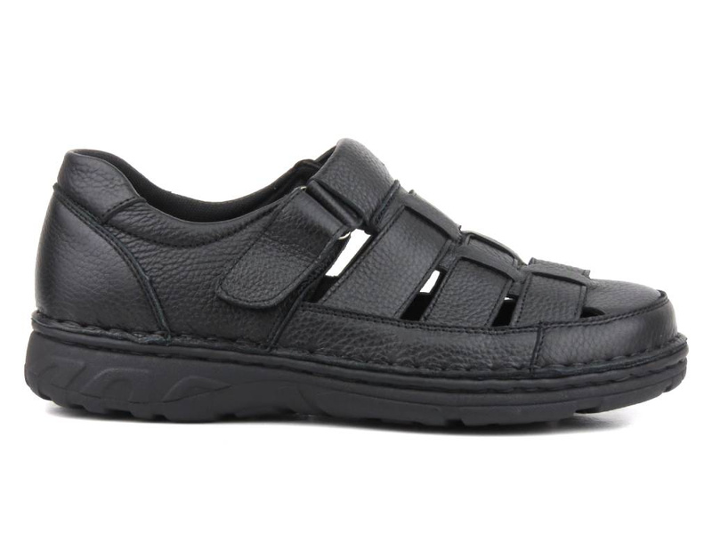 Półbuty męskie z wycięciami - American Club CY07/21, czarne