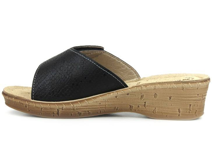 Klapki damskie na rzep - INBLU 26-79, czarne