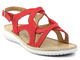 Wygodne sandały damskie z zakręconą cholewką - HELIOS Komfort 283, czerwone