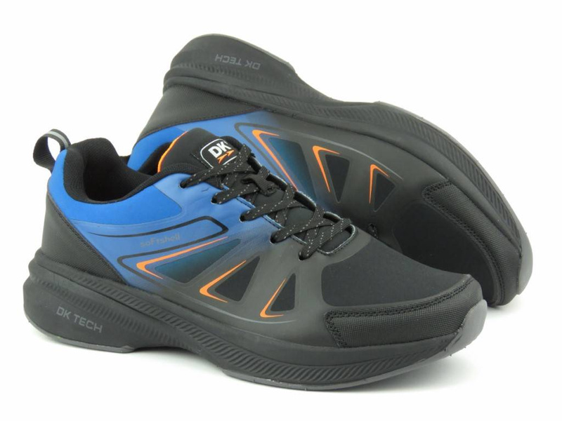 Buty męskie sportowe, adidasy do joggingu z Sofshell - DK VB175005, czarno-niebieskie