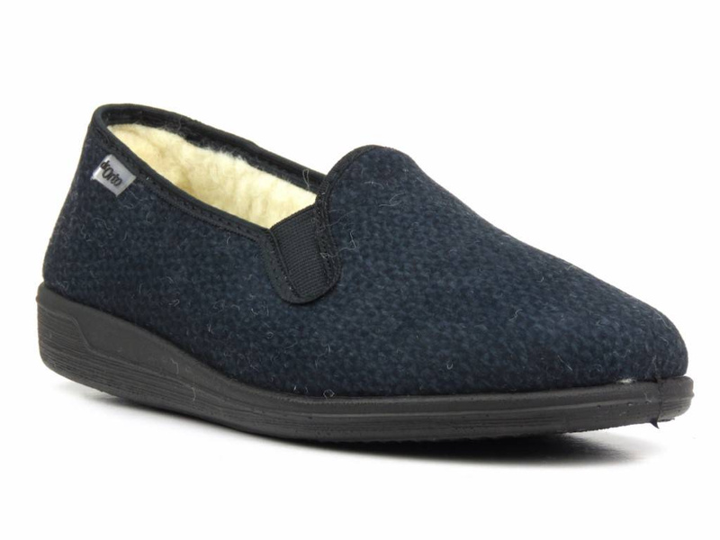 Cieplutkie kapcie męskie z kożuchem - Befado Dr Orto 013M319, granatowe