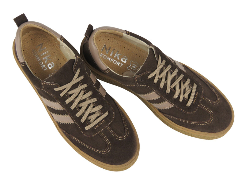 Skórzane półbuty damskie Nika Komfort 1503, bordowe