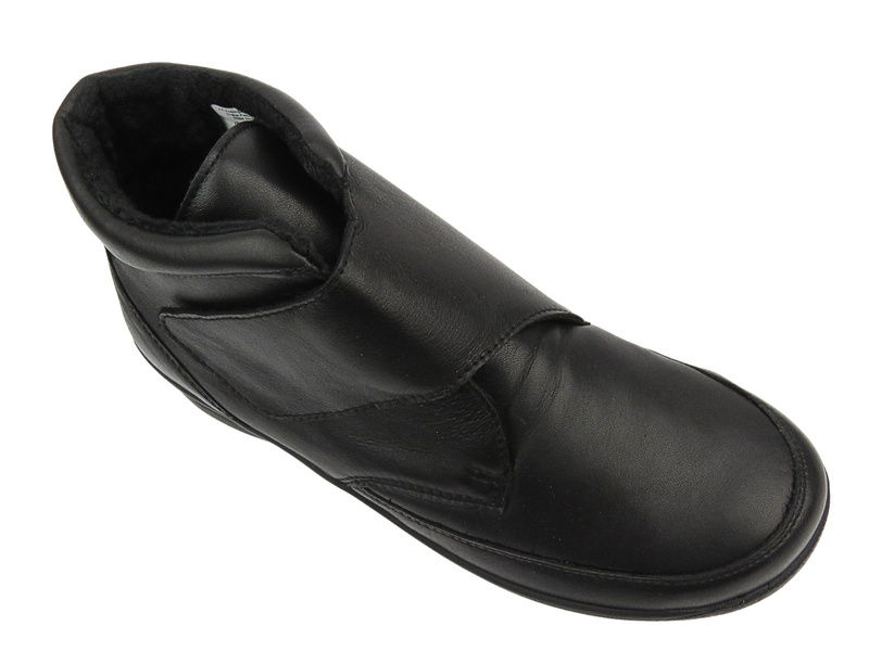 Komfortowe Botki Damskie O Wysokiej Tęgości (H) - Comfortabel 990223-01, Czarne