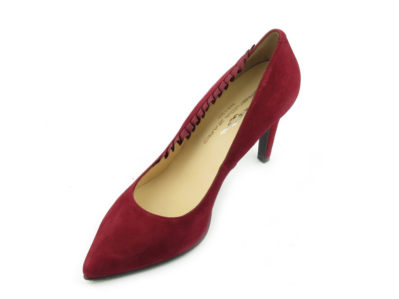 Zamszowe szpilki z noskiem w szpic - Brenda Zaro T3442, bordowe